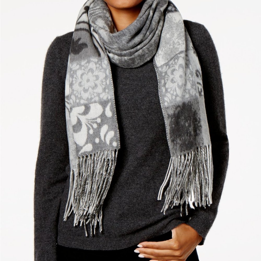 Charter Club Patchwork Floral Tile Wrap & Scarf Retail $58.00